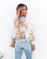 Valencia Rose Printed Blouse - Blue Multi SALT-001
